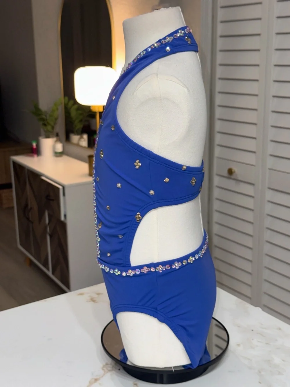 Semi Custom Royal Blue Dance Costume Leotard - 2nd Skin Ch XS